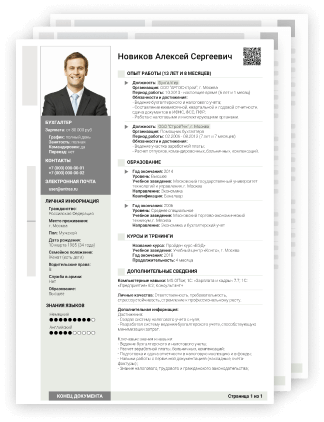 Образец резюме Образец резюме
